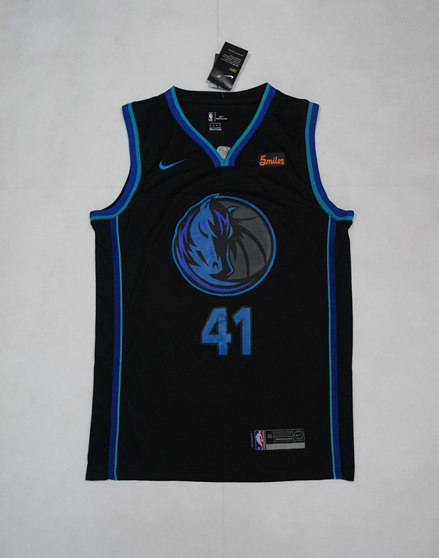 Men Dallas Mavericks #41 Nowitzki Black Nike 2025 NBA Jersey->->NBA Jersey